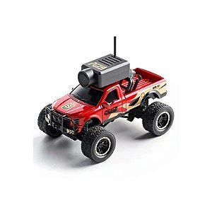 Carro Wltoys 1/64 com Câmera Mini FPV Monster TXS com Display Vermelho 6407