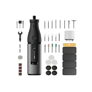 Kit de Ferramenta Rotativa Hoto Sem Fio QWLDM002 12V - Preto/Cinza 37 Peças