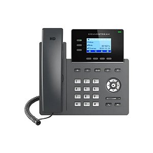 Telefone IP Poe Grandstream GRP2603P 3 Linhas - Cinza/Preto