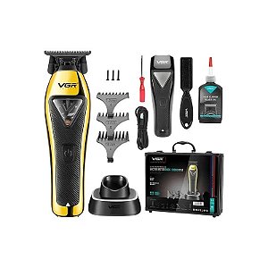 Máquina de Cortar Cabelo VGR V-994 Recarregável - Preto/Dourado