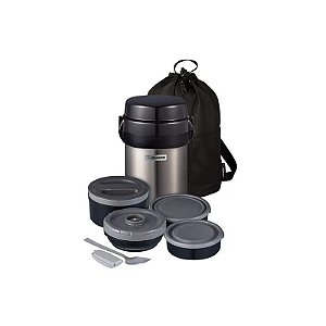 Garrafa Térmica Zojirushi SL-JBE14XA com 4 Potes Inox - Cinza