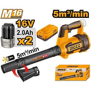 Soplador portátil 16V - Ingco CABLI168082 (x2 baterías)