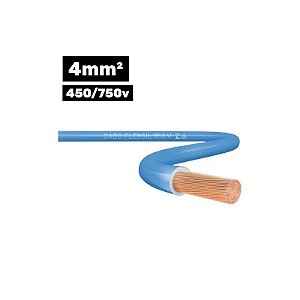 Cabo Flexsil 450/750V 1x4mm 100m Azul