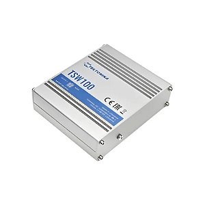 Chave Industrial Teltonika TSW100 Gigabit/Ethernet/Poe+ - Branca