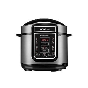 Panela de Pressão Elétrica Mondial Master Cooker PE-38 900 Watts 5 Litros 220V ~ 50/60HZ - Prata/Preta