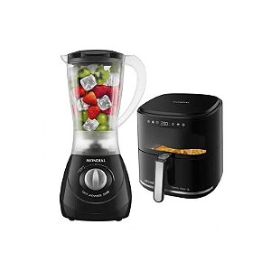 Kit Fritadeira Airfry Mondial AF-50-DV 220V Preto + Liquidificador L-550B 220V