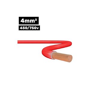 Cabo Flexsil 450/750V 1*4MM 100M Vermelho