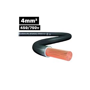 Cabo Flexsil 450/750V 1x4mm 100m Preto
