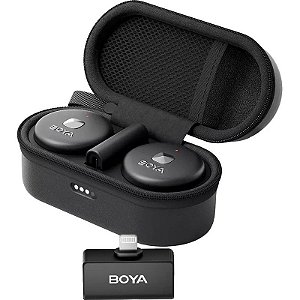 Microfone sem fio Boya Omic-D Lightning - Preto (caixa feia)