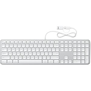 Teclado Satechi ST-KULX3S-EN Slim LX3 Com Fio Prata