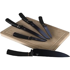 Jogo de Facas Berlinger Haus com Tábua de Corte de Bambu - BH-2550AN (6 Peças)
