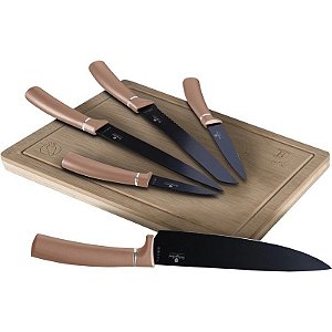 Jogo de Facas Berlinger Haus Conjunto de Facas com Tábua de Corte de Bambu - BH-2575AN (6 Peças)