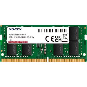 Memória para Notebook Adata 8GB 3200MHz DDR4 AD4S32008G22-SGN