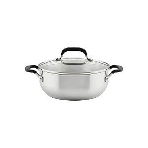 Panela de Inox Kitchenaid com Tampa de Vidro 4L 24CM