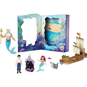 Casal de Bonecas Ariel Classic Storybook da Disney Princess Mattel - JBL32