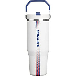 Garrafa Térmica Stanley Flip Straw Tumbler - 10-12043-1505 (887ml) Branco Equipe Azul Escuro