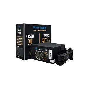Fonte Mtek PSR850A31 ATX 850W 80 Plus Gold Semimodular - Preta