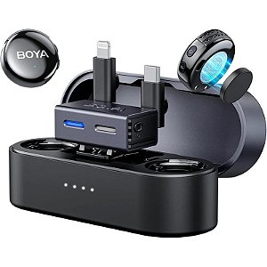 Microfone Sem Fio Boyalink 3-01 Lightning USB-C - Preto