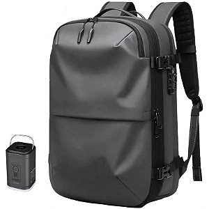Mochila Resenha B1 RB3077 com sistema AIRBACK (Compressão a Vácuo) - Cinza