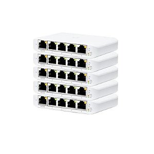Conjunto de 5 Switches Unifi USW-FLEX-MINI-5 5 Portas Giga RJ45 Poe 2,5W