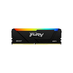 Memória RAM DDR4 Kingston 3200 MHz 16 GB Fury Beast RGB KF432C16BB12A/16 - Preto