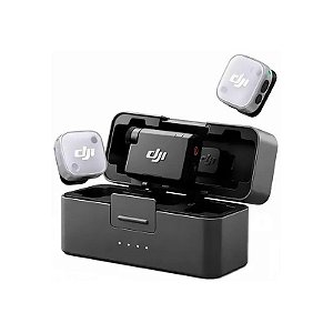 Microfone Sem Fio Dji Mic Mini 2 com USB-C - Preto/Branco Transparente (Anatel)
