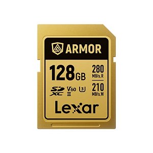 Cartão de Memória Lexar SD 128GB Armor Gold 280/210MBS V60