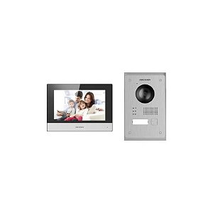 Kit Interfone IP com Vídeo Hikvision DS-KIS703Y-P