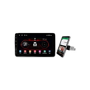 Autorádio Hetzer Universal 1DIN 10.1" Carplay Bluetooth + Câmera de Ré - Preto