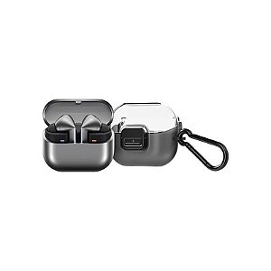 Fone de Ouvido Samsung Galaxy Buds 3 Pro SM-R630NZA - Prata + Estojo com Clipe Transparente