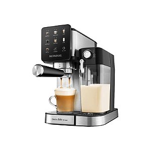 Cafeteira Elétrica Mondial Espresso Dolce Latte C-28-Ecl - 1350W - 1L - 110V/60Hz - Preto e Inox