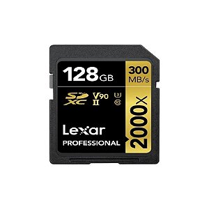 Cartão de Memória Lexar SDXC 128GB Gold 300/260MBS 2000X