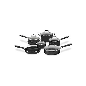 Jogo de Panelas Antiaderentes Cuisinart 55C-11BK Advantage Cerâmica Preto - 11 Peças