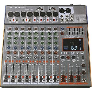Mesa de Som BLG Mixer de 8 canais - M-8 K2 Bi-Voltagem