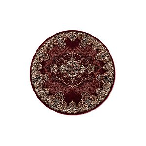 Tapete Turco Redondo Turquesa 200 X 200 CM Vermelho