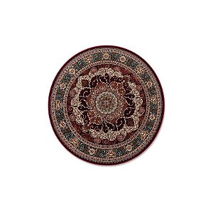 Tapete Turco Turquesa Redondo Tipo Persa 200 X 200 CM Vermelho