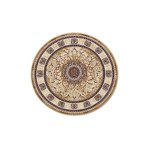 Tapete Turquesa Redondo Turco Tipo Persa 200 X 200 CM Bege
