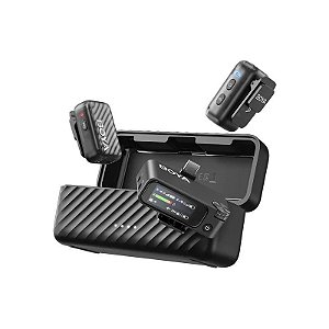 Kit de Microfone Boya Boyamic 2 (2TX+1RX) Sem Fio - Preto