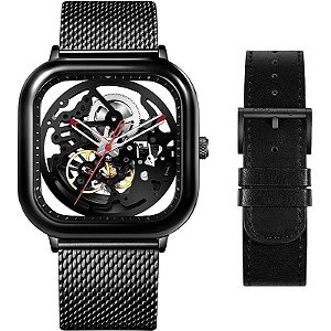 Relógio Masculino Ciga Design Z011-BLBL-W13 Esqueleto Mecânico Totalmente Vazado Preto