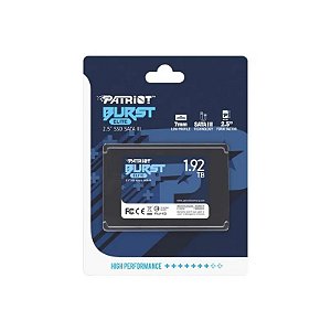 SSD Patriot Burst Elite, 1,92 TB, 2,5", SATA 3, Leitura 450 MB/s, Gravação 320 MB/s, PBE192TS25SSDR