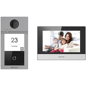 Kit Vídeo Porteiro Eletrônico HikVision DS-KIS604-P(C)