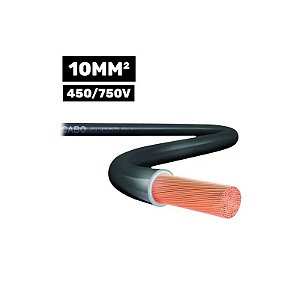 Cabo Flexível de Silicone 450/750V 1*10MM 100M Preto
