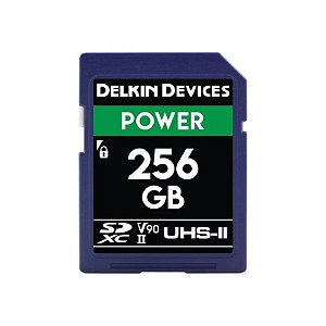 Cartão de Memória Delkin SD 256GB Power 300MBS V90