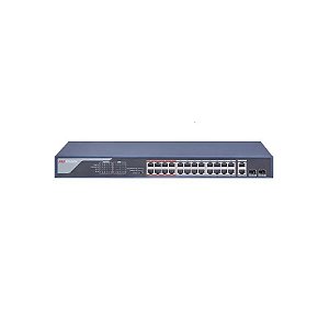 Switch Hub Hikvision 24 Portas 10/100MBPS Poe 2*GB DS-3E0326P-e(C)