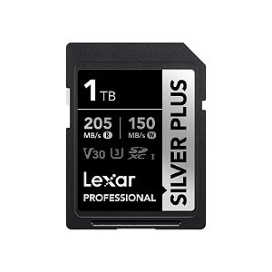 Cartão de Memória SD Lexar Profissional Silver Plus 205-150 MB/s C10 U3 V30 1 TB (LSDSIPL001T-BNNNG)