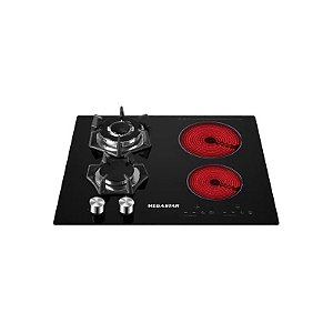 Cooktop Elétrico/Gás Megastar COOKTOP2 3.000 Watts 220V ~ 50/60 Hz - Preto