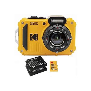 Câmera Fotográfica Kodak Pixpro WPZ2 16MP Full HD de 2.7" com Wi-Fi - Amarelo