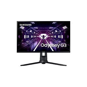 Monitor Samsung Gaming Odyssey G3 LF24G35TFWLXZP 24" Full HD (1920 X 1080), 144HZ, 1MS, 1XHDMI 2.0, 1XDISPLAYPORT 1.2, 1XVGA (D-Sub), 1XCONECTOR de Áudio, AMD Freesync Premium, Preto