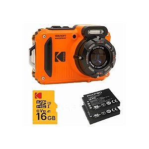 Câmera Digital Kodak Pixpro WPZ2 - 2 Baterias + Micro SD 16GB - 16MP - 4X Zoom - Laranja