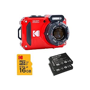 Câmera Kodak Pixpro WPZ2 - Vermelha + 2 Baterias + Microsd